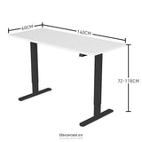 FORTIA SIT TO STAND UP STANDING DESK 140X60CM 72 - 118CM