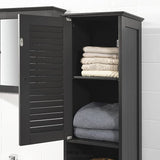 FREESTANDING TALL BATHROOM CABINET 170 X 32 X 30 CM (BLACK)
