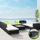 GARDEON 11PC SOFA SET WITH STORAGE COVER OUTDOOR FURNITURE