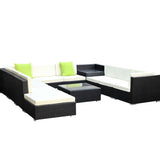 GARDEON 11PC SOFA SET WITH STORAGE COVER OUTDOOR FURNITURE