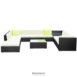 GARDEON 12PC SOFA SET WITH STORAGE COVER OUTDOOR FURNITURE