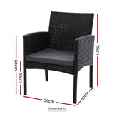 GARDEON 2PC OUTDOOR DINING CHAIRS PATIO FURNITURE RATTAN
