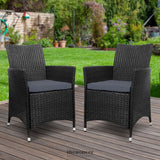 GARDEON 2PC OUTDOOR DINING CHAIRS PATIO FURNITURE WICKER