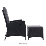GARDEON 2PC RECLINER CHAIRS SUN LOUNGE WICKER LOUNGER