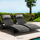 GARDEON 2PC SUN LOUNGE WICKER LOUNGER OUTDOOR FURNITURE