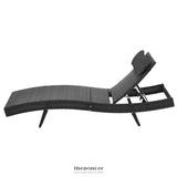 GARDEON 2PC SUN LOUNGE WICKER LOUNGER OUTDOOR FURNITURE