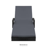 GARDEON 2PC SUN LOUNGE WICKER LOUNGER OUTDOOR FURNITURE
