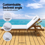 GARDEON 2X SUN LOUNGE WOODEN LOUNGER OUTDOOR FURNITURE DAY