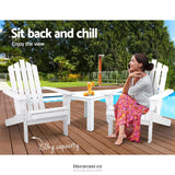 GARDEON 3PC ADIRONDACK OUTDOOR TABLE AND CHAIRS WOODEN