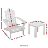GARDEON 3PC ADIRONDACK OUTDOOR TABLE AND CHAIRS WOODEN
