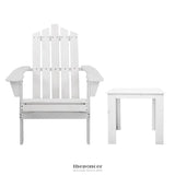 GARDEON 3PC ADIRONDACK OUTDOOR TABLE AND CHAIRS WOODEN