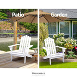 GARDEON 3PC ADIRONDACK OUTDOOR TABLE AND CHAIRS WOODEN