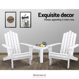 GARDEON 3PC ADIRONDACK OUTDOOR TABLE AND CHAIRS WOODEN