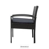 GARDEON 3PC BISTRO SET OUTDOOR FURNITURE RATTAN TABLE