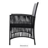 GARDEON 3PC BISTRO SET OUTDOOR FURNITURE RATTAN TABLE
