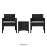 GARDEON 3PC OUTDOOR BISTRO SET PATIO FURNITURE WICKER