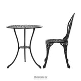GARDEON 3PC OUTDOOR SETTING BISTRO SET CHAIRS TABLE CAST