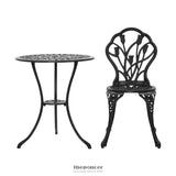 GARDEON 3PC OUTDOOR SETTING BISTRO SET CHAIRS TABLE CAST