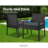 GARDEON 3PC PATIO FURNITURE BISTRO SET WICKER OUTDOOR