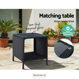 GARDEON 3PC RECLINER CHAIRS TABLE SUN LOUNGE WICKER OUTDOOR
