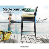 GARDEON 4-PIECE OUTDOOR BAR STOOLS DINING CHAIR BAR STOOLS