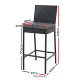 GARDEON 4-PIECE OUTDOOR BAR STOOLS DINING CHAIR BAR STOOLS