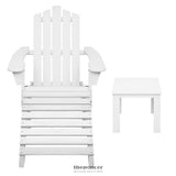 GARDEON 5PC ADIRONDACK OUTDOOR TABLE AND CHAIRS WOODEN SUN
