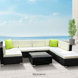 GARDEON 8-PIECE OUTDOOR SOFA SET WICKER COUCH LOUNGE