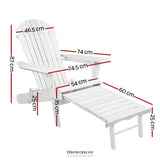 GARDEON ADIRONDACK OUTDOOR CHAIRS WOODEN FOLDABLE SUN