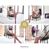 GARDEON HAMMOCK CHAIR OUTDOOR HANGING MACRAME COTTON INDOOR