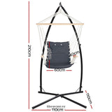 GARDEON HAMMOCK CHAIR WITH STEEL STAND ARMREST OUTDOOR