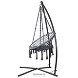 GARDEON HAMMOCK CHAIR WITH STEEL STAND MACRAME OUTDOOR