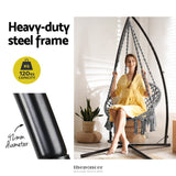 GARDEON HAMMOCK CHAIR WITH STEEL STAND MACRAME OUTDOOR