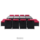 GARDEON OUTDOOR DINING SET 13 PIECE WICKER TABLE CHAIRS