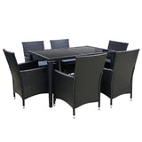 GARDEON OUTDOOR DINING SET 7 PIECE WICKER LOUNGE SETTING