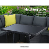 GARDEON OUTDOOR DINING SET ALUMINUM TABLE CHAIRS WICKER