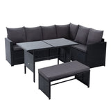 GARDEON OUTDOOR DINING SET SOFA LOUNGE SETTING CHAIRS TABLE