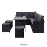 GARDEON OUTDOOR DINING SET SOFA LOUNGE SETTING CHAIRS TABLE