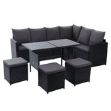 GARDEON OUTDOOR DINING SET SOFA LOUNGE SETTING CHAIRS TABLE