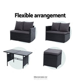 GARDEON OUTDOOR DINING SET SOFA LOUNGE SETTING CHAIRS TABLE