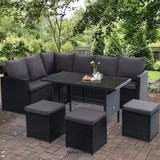 GARDEON OUTDOOR DINING SET SOFA LOUNGE SETTING CHAIRS TABLE