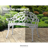 GARDEON OUTDOOR GARDEN BENCH SEAT 100CM CAST ALUMINIUM