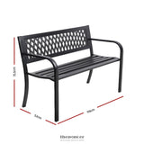 GARDEON OUTDOOR GARDEN BENCH SEAT STEEL OUTDOOR FURNITURE 2
