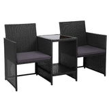 GARDEON OUTDOOR SETTING WICKER LOVESEAT BIRSTRO SET PATIO