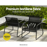 GARDEON OUTDOOR SOFA SET LOUNGE SETTING TEXTILENE TABLE