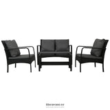 GARDEON OUTDOOR SOFA SET LOUNGE SETTING WICKER TABLE
