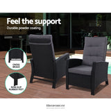 GARDEON RECLINER CHAIR SUN LOUNGE WICKER LOUNGER OUTDOOR