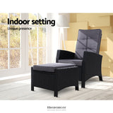 GARDEON RECLINER CHAIR SUN LOUNGE WICKER LOUNGER OUTDOOR