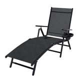 GARDEON SUN LOUNGE OUTDOOR LOUNGER ALUMINIUM FOLDING BEACH