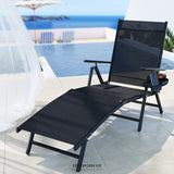 GARDEON SUN LOUNGE OUTDOOR LOUNGER ALUMINIUM FOLDING BEACH